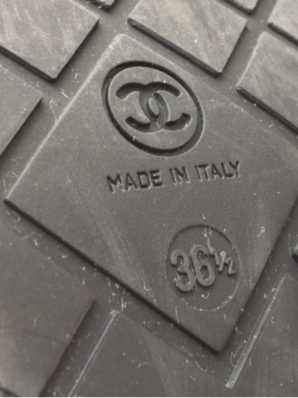 $1450 CHANEL Black Knit Shaft Lace-Up Mid-Calf Boots size 36.5 - US 6-6.5 EUC - Picture 14 of 15